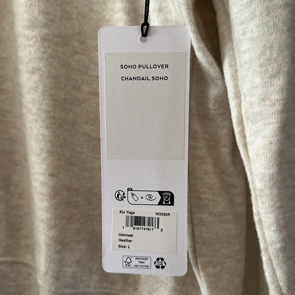 SUPER RARE! 🦄 NWT ALO Yoga Soho Pullover L Oatmeal Heather - Picture 9 of 10